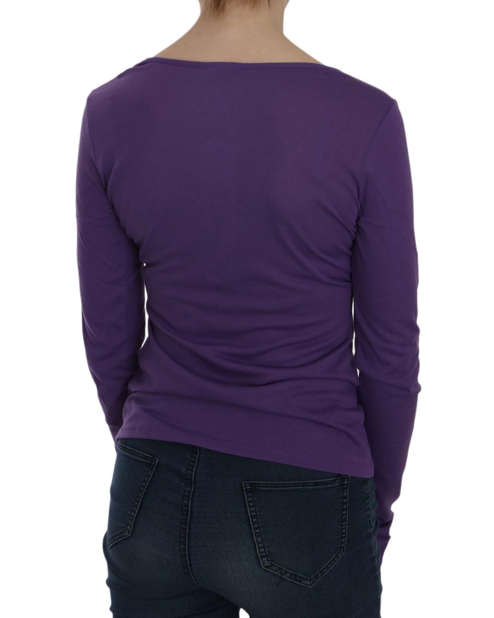 Exte Exte Women's Purple Crystal Embellished Long Sleeve Casual Top - 4