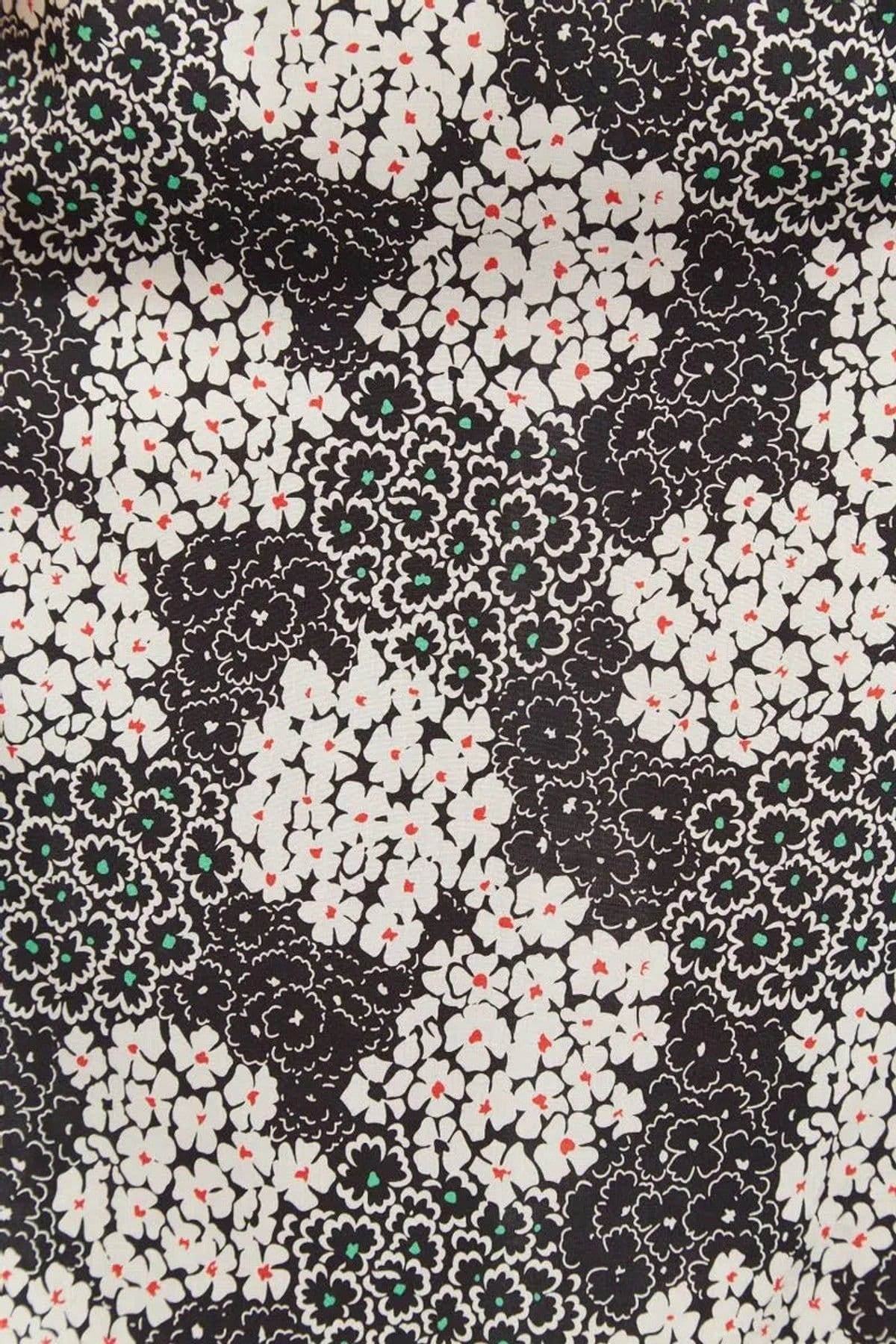 Louche Louche Women's Barney Flower Patch Print Midi Skirt in Black & White - 4