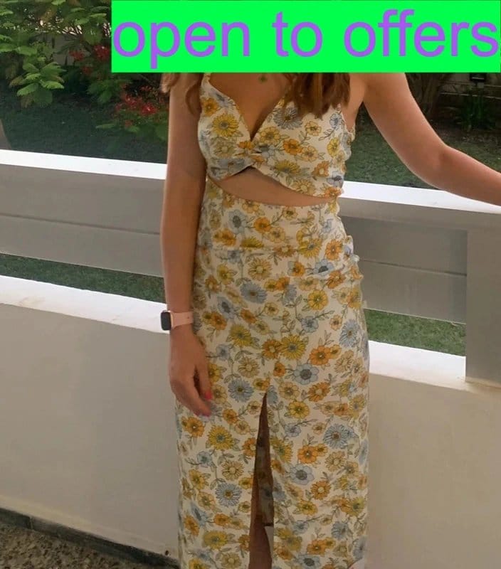 ASOS Floral Cutout Midi Dress