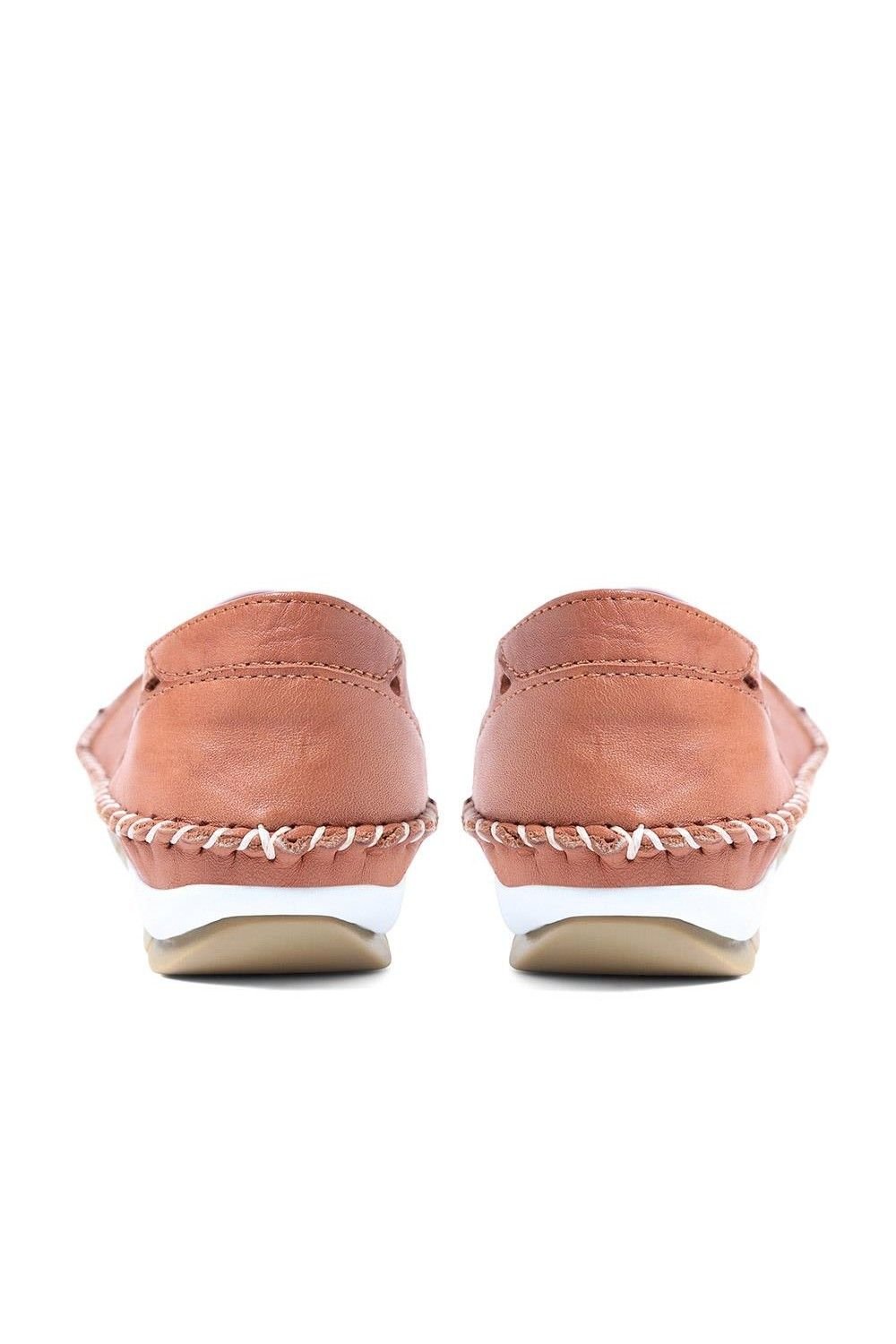 Pavers Pavers Women's Leather Slip-On Shoes in Tan - 3