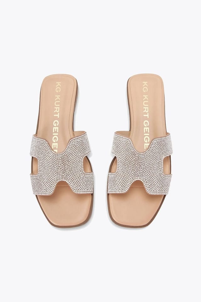 KG Kurt Geiger KG Kurt Geiger Women's 'Raven Bling2' Fabric Sandals in Silver - 2