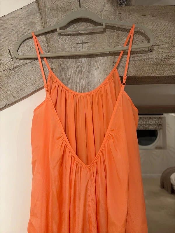 ASOS ASOS Orange/Coral low back lightweight satin beach dress