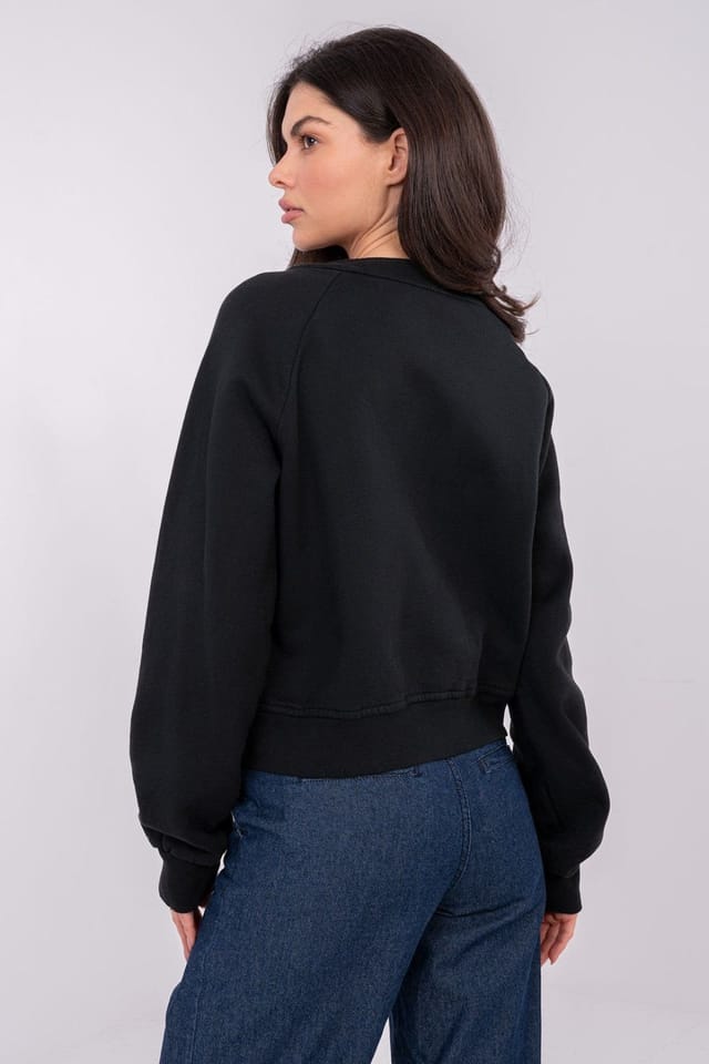 Love Lace Love Lace Women's Casual Insulated Zip Front Pocket Sweatshirt in Black - 3