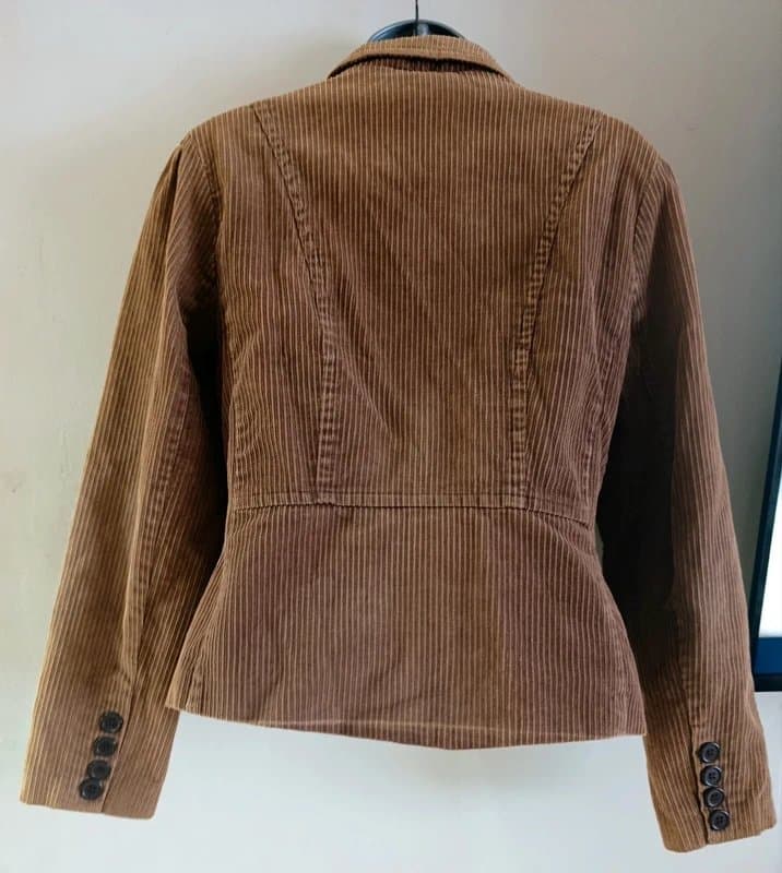 Editions vintage y2k camel corduroy fitted blazer jacket boho academia uk 12