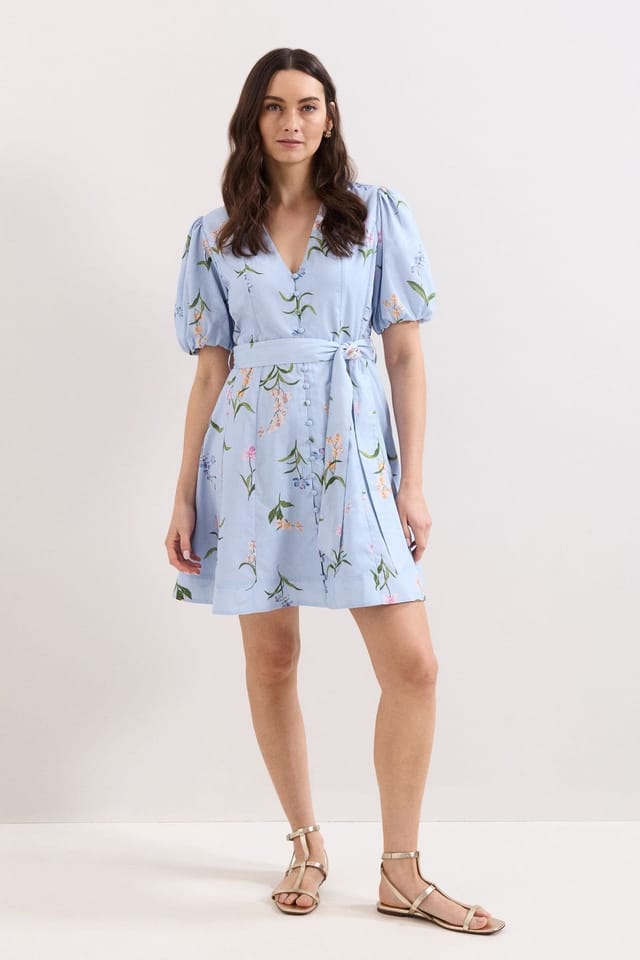 Phase Eight Phase Eight Women's Velma Floral Mini Dress in Baby Blue - 3