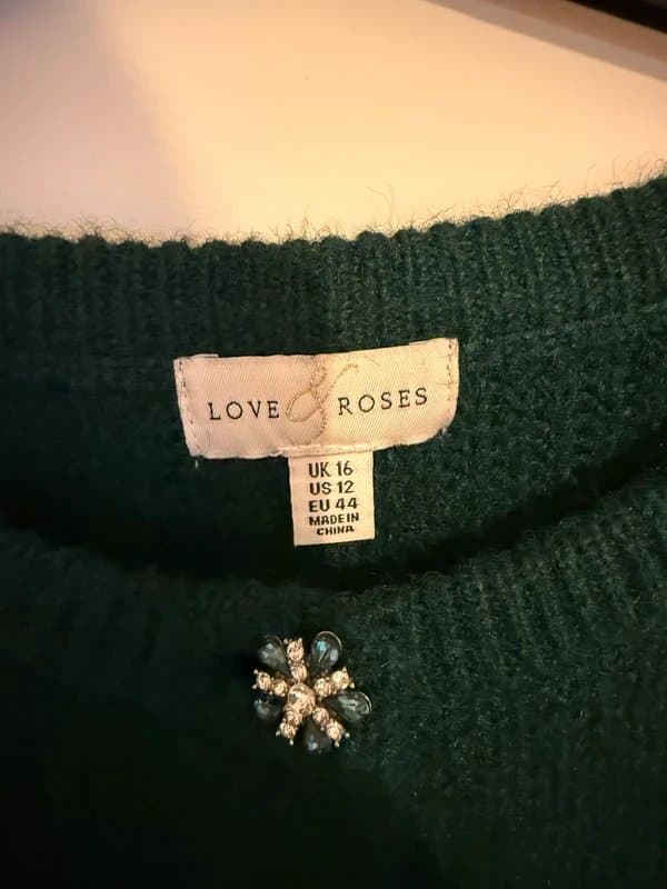 Love & Roses Love & Roses satin slip dress & embellished cardigan co-ord set