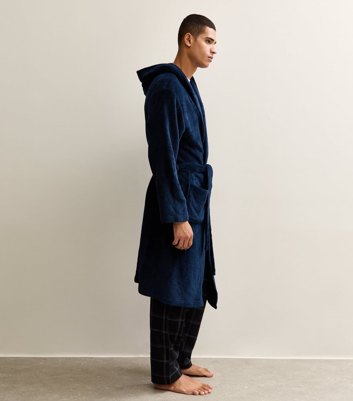New Look New Look Navy Fleece Hooded Dressing Gown