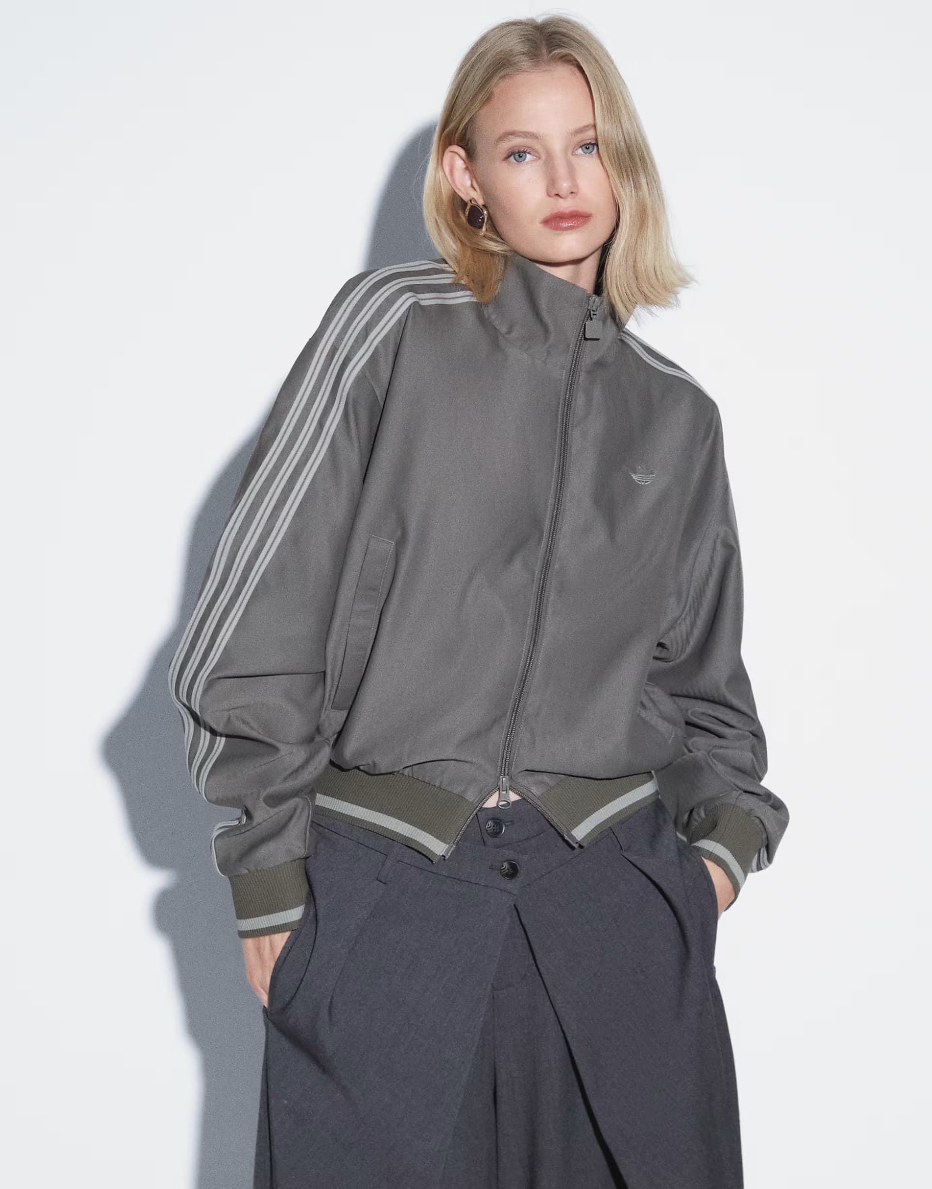 ASOS adidas Originals Firebird track top in brown herringbone