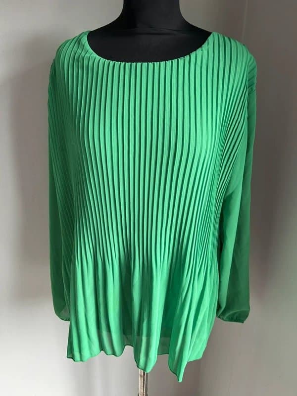 Made In Italy Made In Italy green pleated chiffon blouse 14/16 (ref v69)
