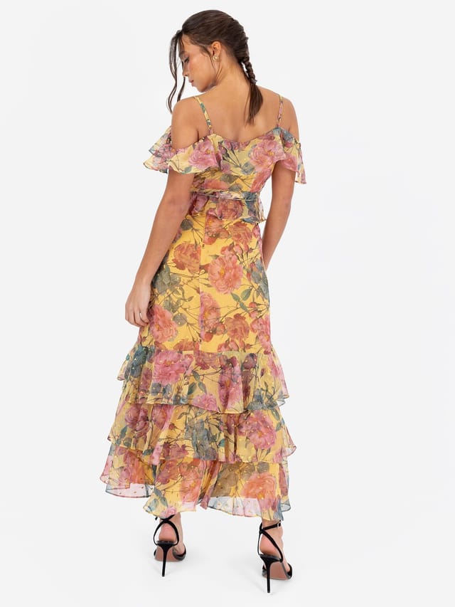 Anaya with Love Anaya with Love Women's Floral Print Ruffle Midi Skirt - 3