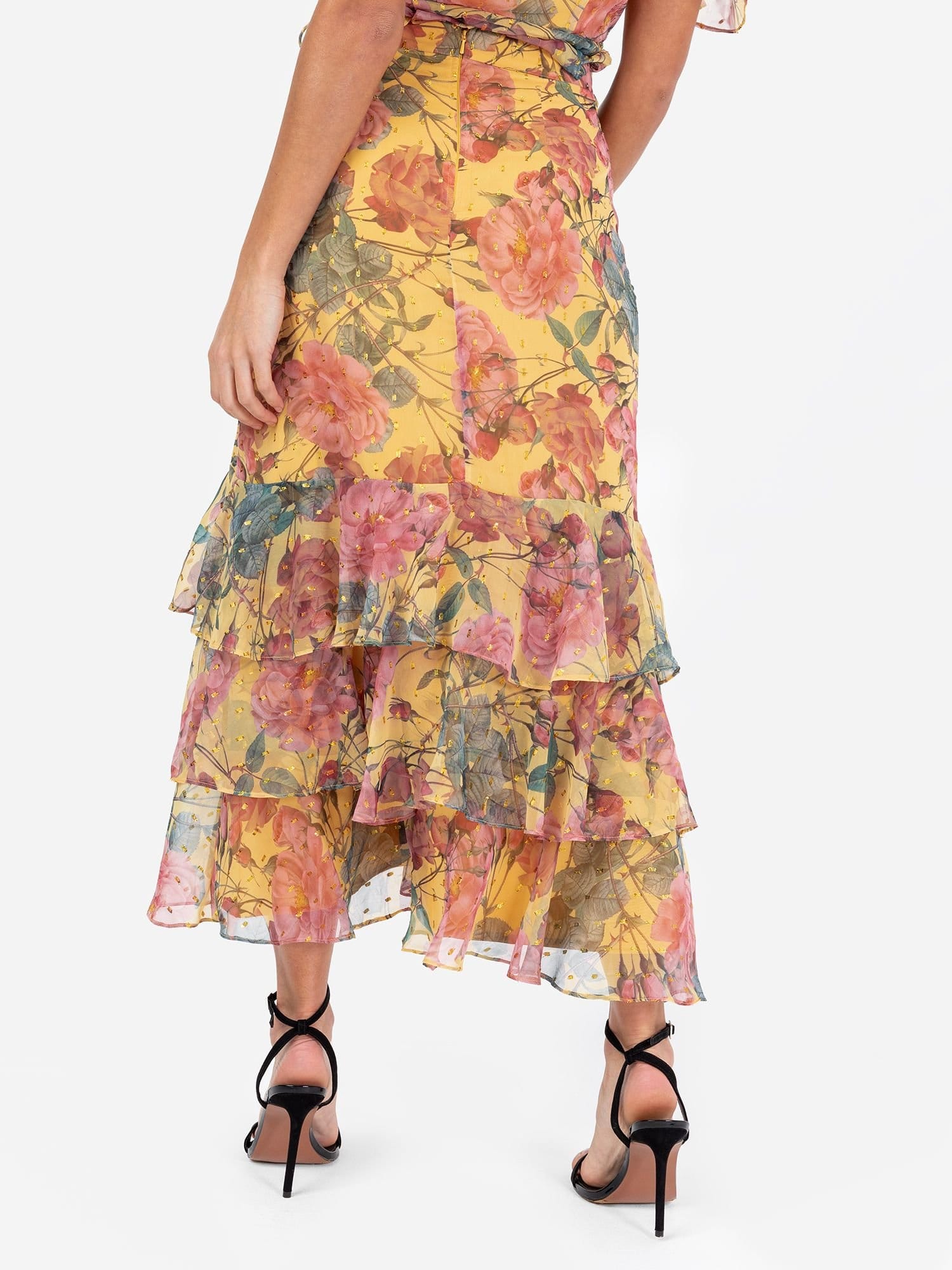 Anaya with Love Anaya with Love Women's Floral Print Ruffle Midi Skirt - 4