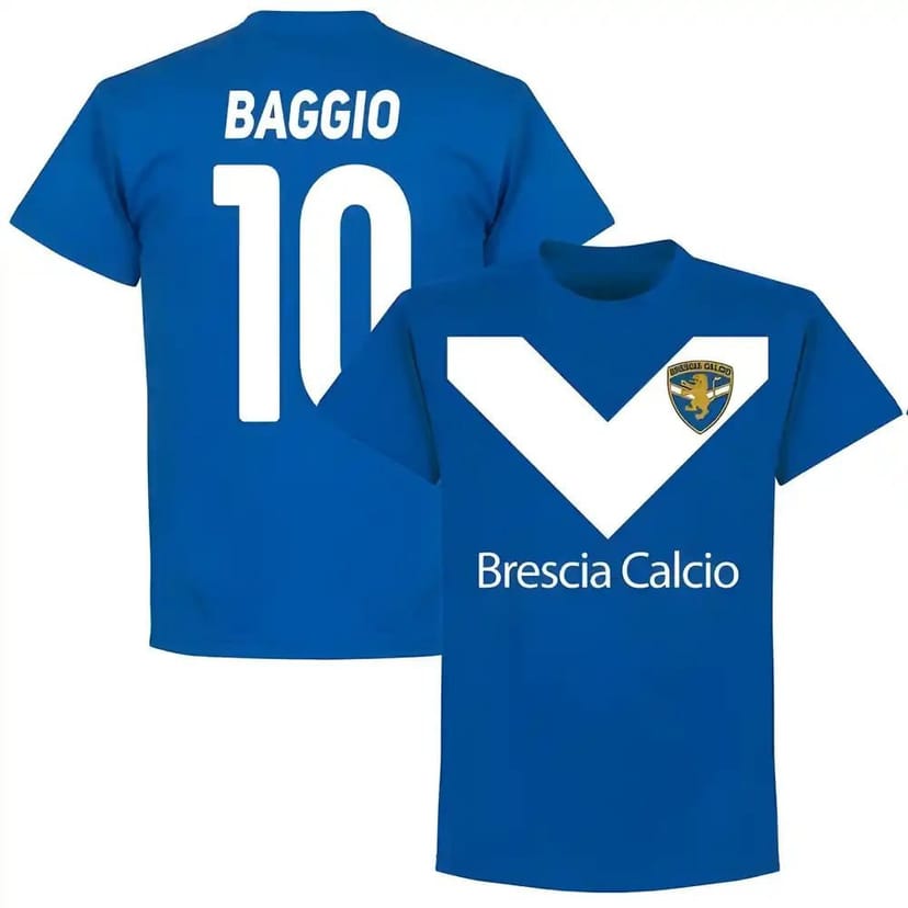 Brescia Brescia Men's Roberto Baggio Team T‑Shirt in Blue - 1