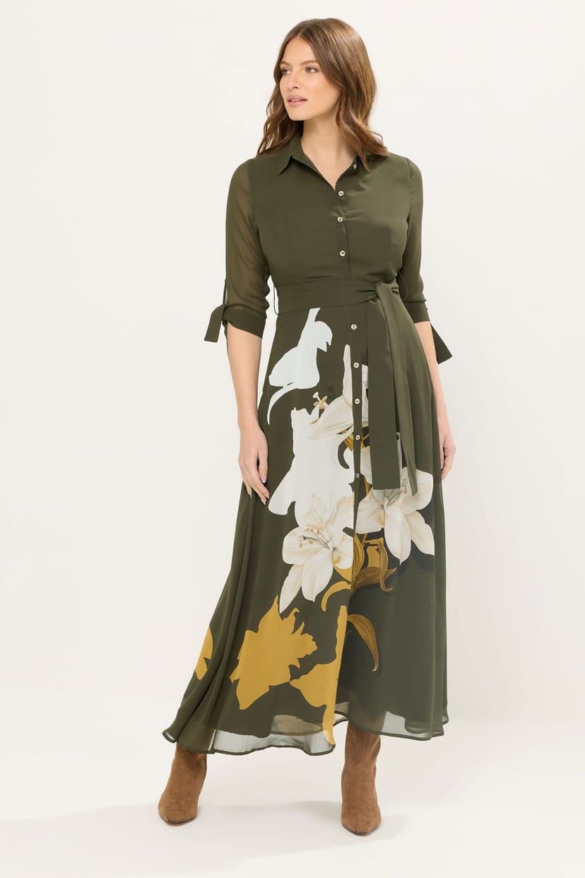 Star By Julien Macdonald Star by Julien Macdonald Women's Floral Shirt Dress in Dark Green - 1
