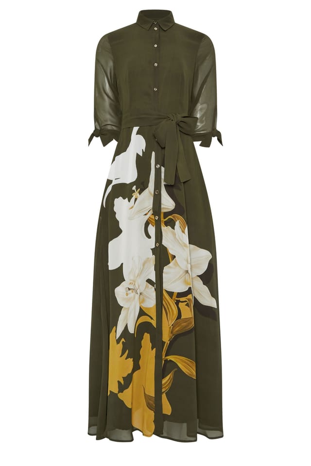 Star By Julien Macdonald Star by Julien Macdonald Women's Floral Shirt Dress in Dark Green - 2