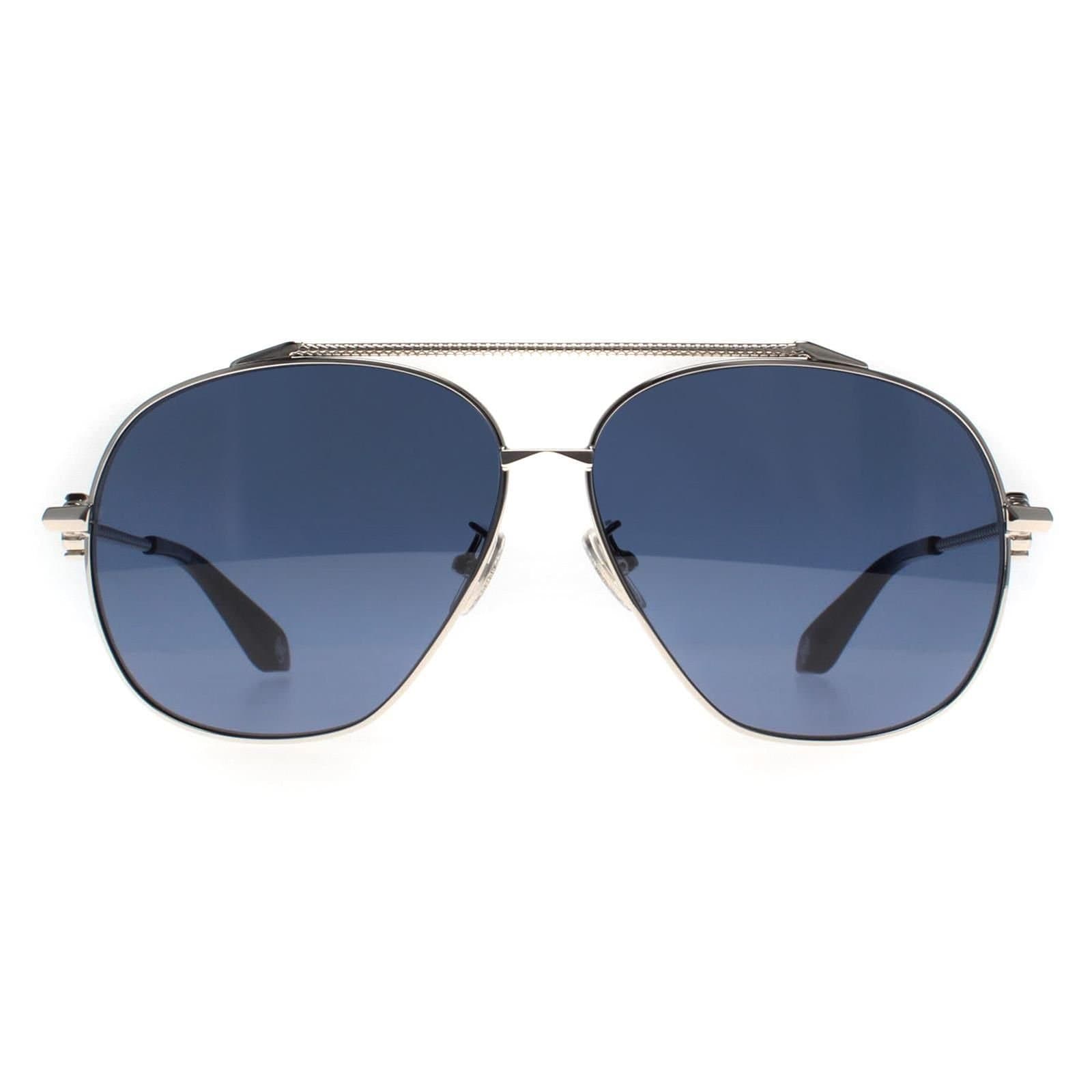 Roberto Cavalli Roberto Cavalli Aviator Palladium Blue Sunglasses in Silver