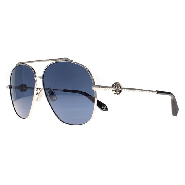Roberto Cavalli Roberto Cavalli Women's Aviator Palladium Blue SRC008V Sunglasses in Silver - 2