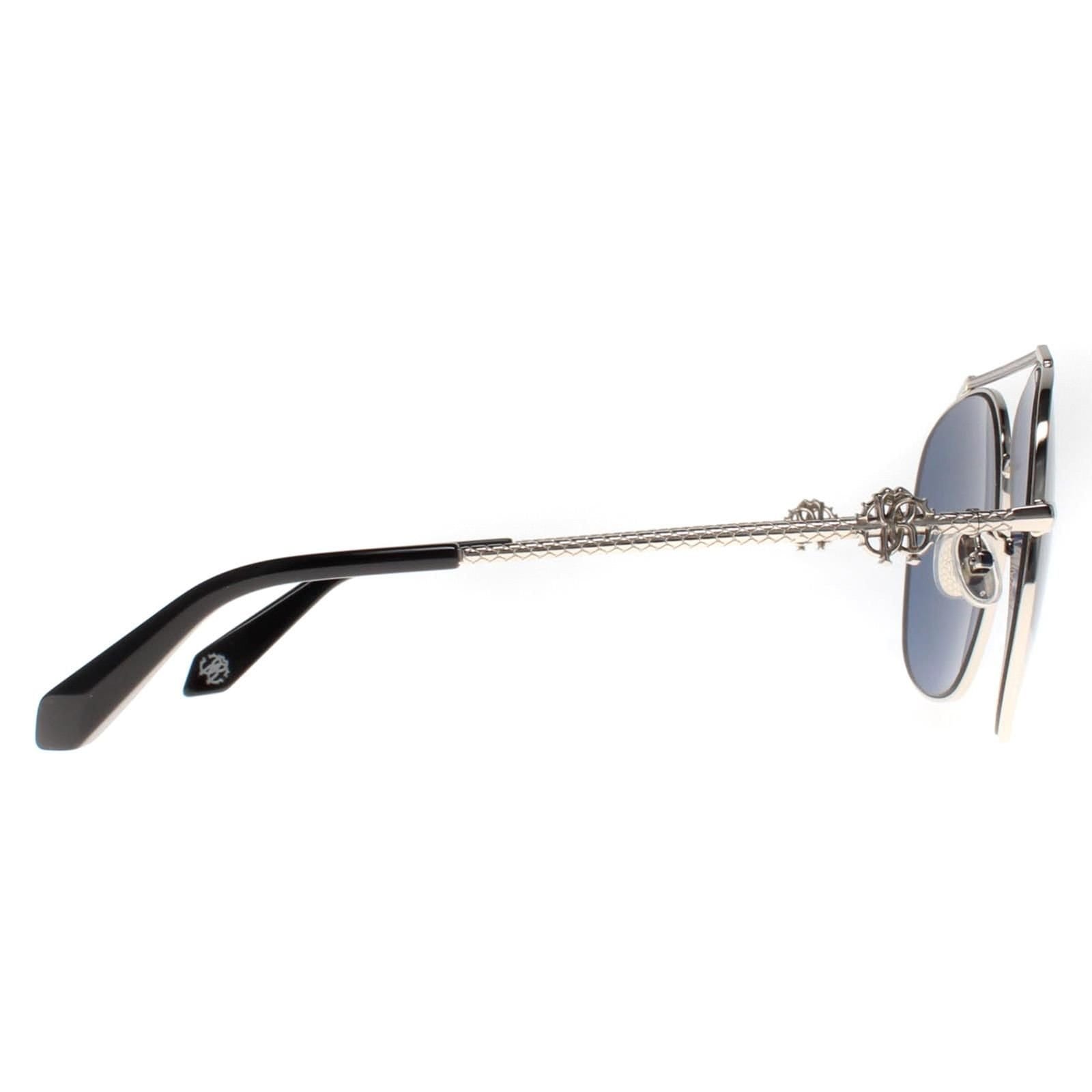 Roberto Cavalli Roberto Cavalli Women's Aviator Palladium Blue SRC008V Sunglasses in Silver - 4