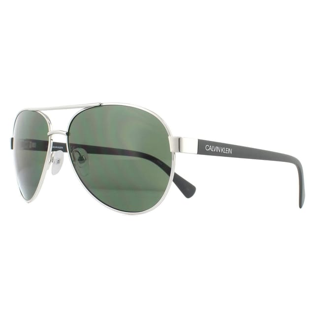 Calvin Klein CALVIN KLEIN Men's Aviator Silver Green Sunglasses - 2
