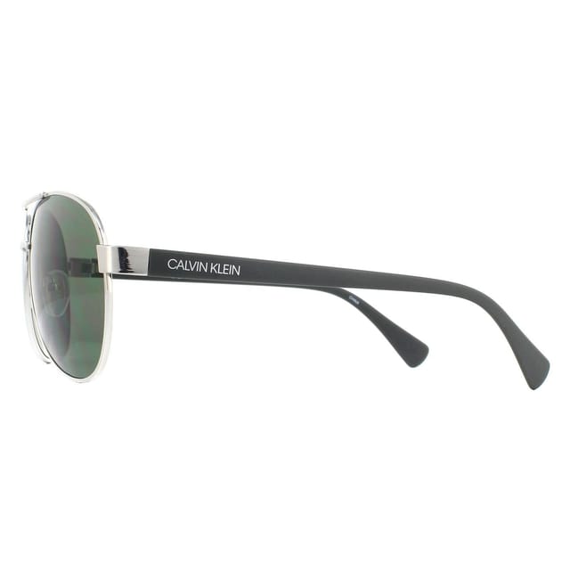 Calvin Klein CALVIN KLEIN Men's Aviator Silver Green Sunglasses - 3