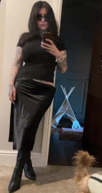Topshop Black Satin Midi Skirt