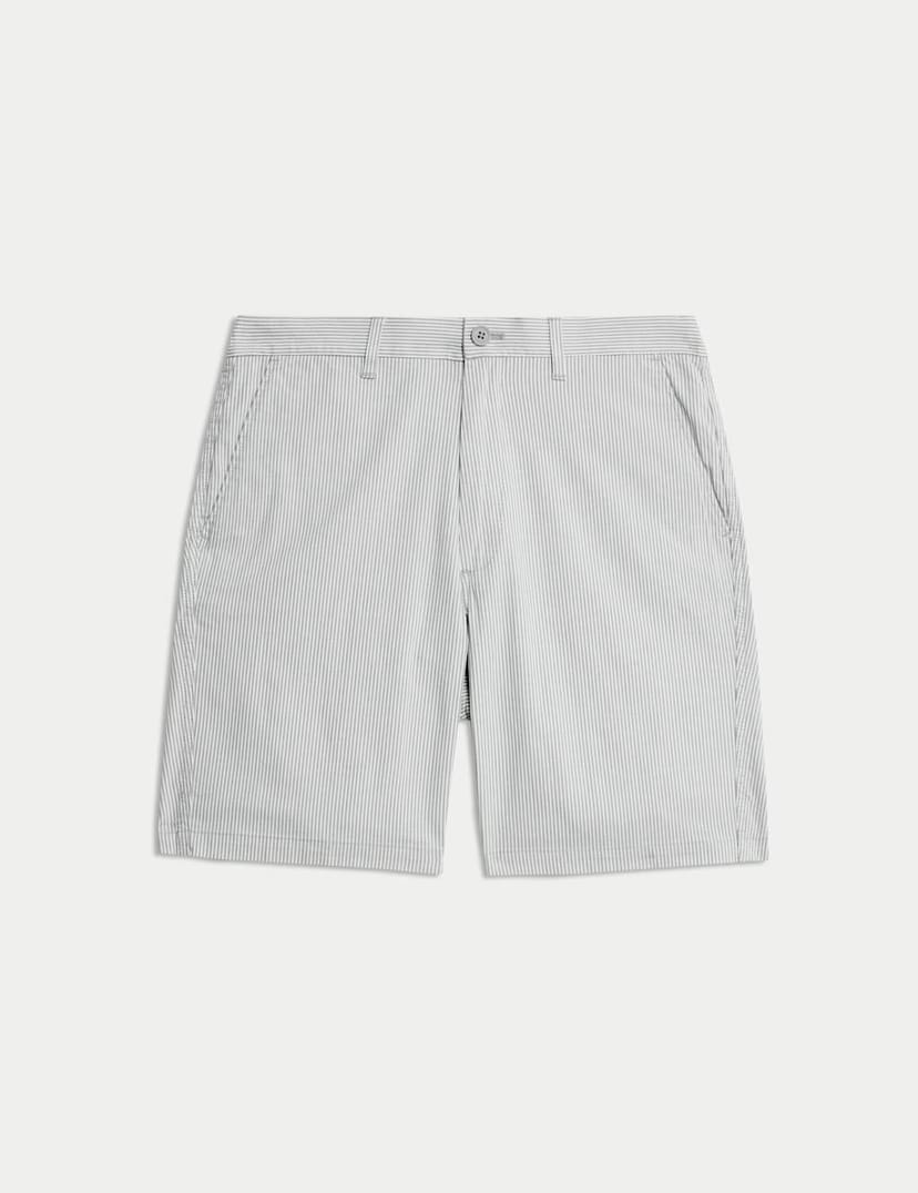 Marks & Spencer M&S Half-Elasticated Waist Chino Shorts Grey Mix - 1