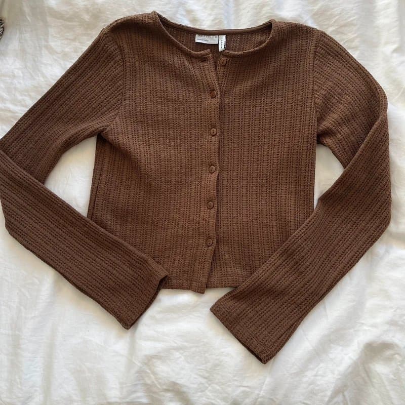 ASOS ASOS brown button up knitted cardigan