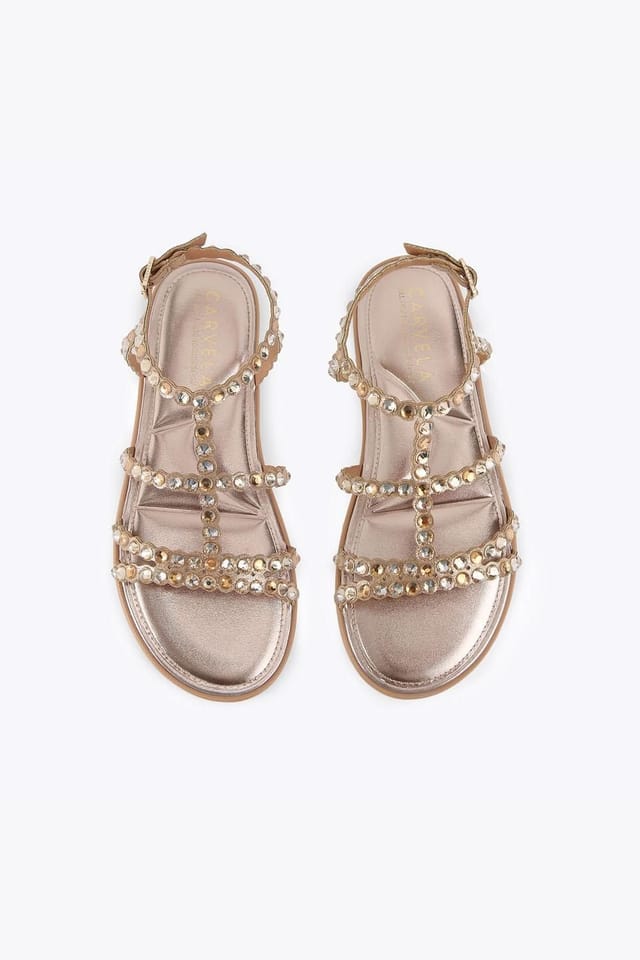 Carvela Carvela Women's 'Confetti Flat' Fabric Sandals in Gold - 2