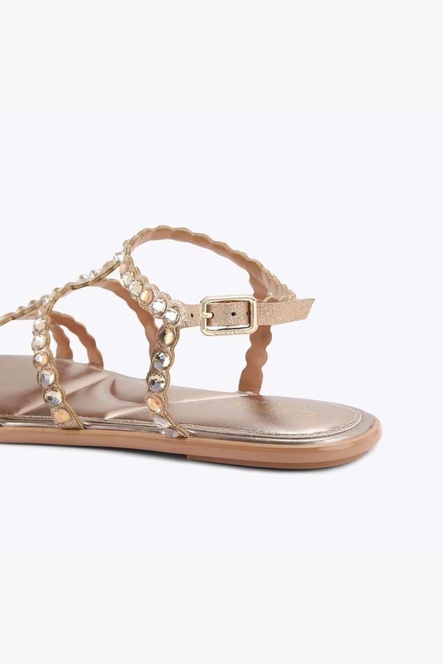 Carvela Carvela Women's 'Confetti Flat' Fabric Sandals in Gold - 3