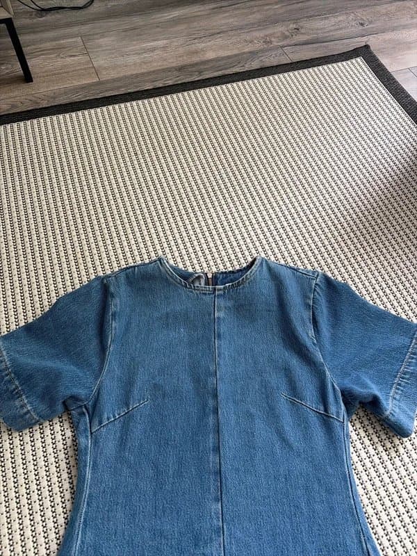 Topshop Topshop denim dress mini with sleeves blue size 8