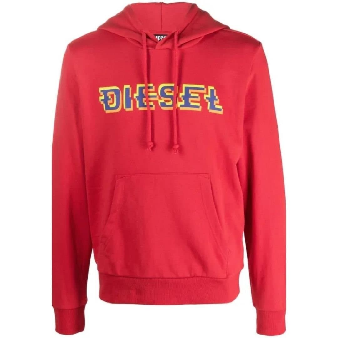 Diesel Diesel Men's Pixel Logo Red Hoodie