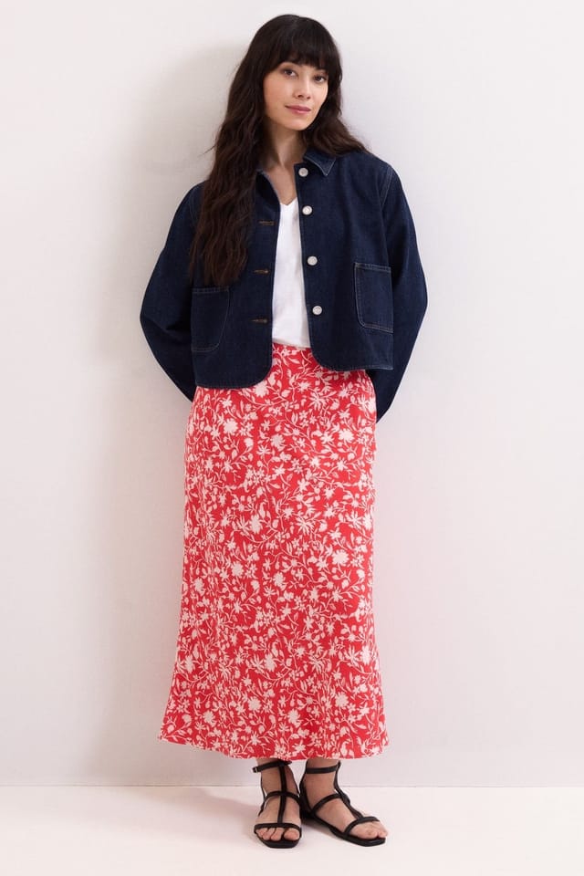 Phase Eight Phase Eight Women's Floral Midi Skirt in Scarlet - 3