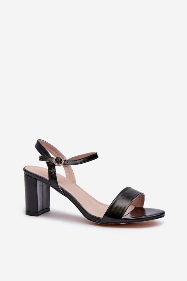 Love Lace Love Lace Women's Block Heel Sandals with Adjustable Strap & Buckle Summer in Black - 2