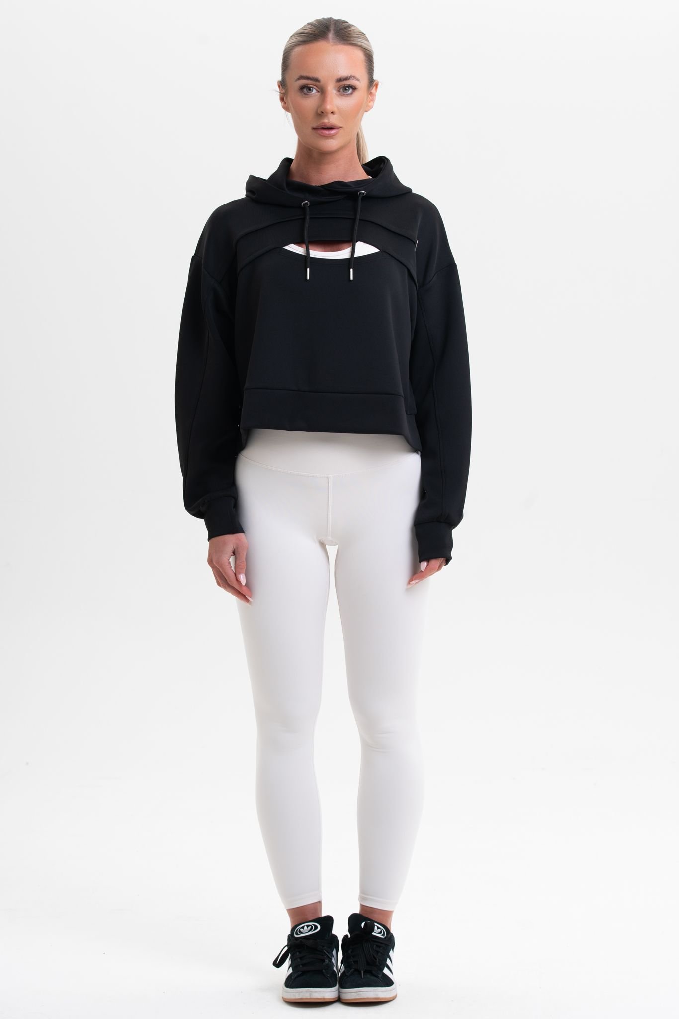 Discipline 365 Discipline 365 Women's Discipline Boxy Soft Modal Hoodie with Cut -Out Detail in Black - 2