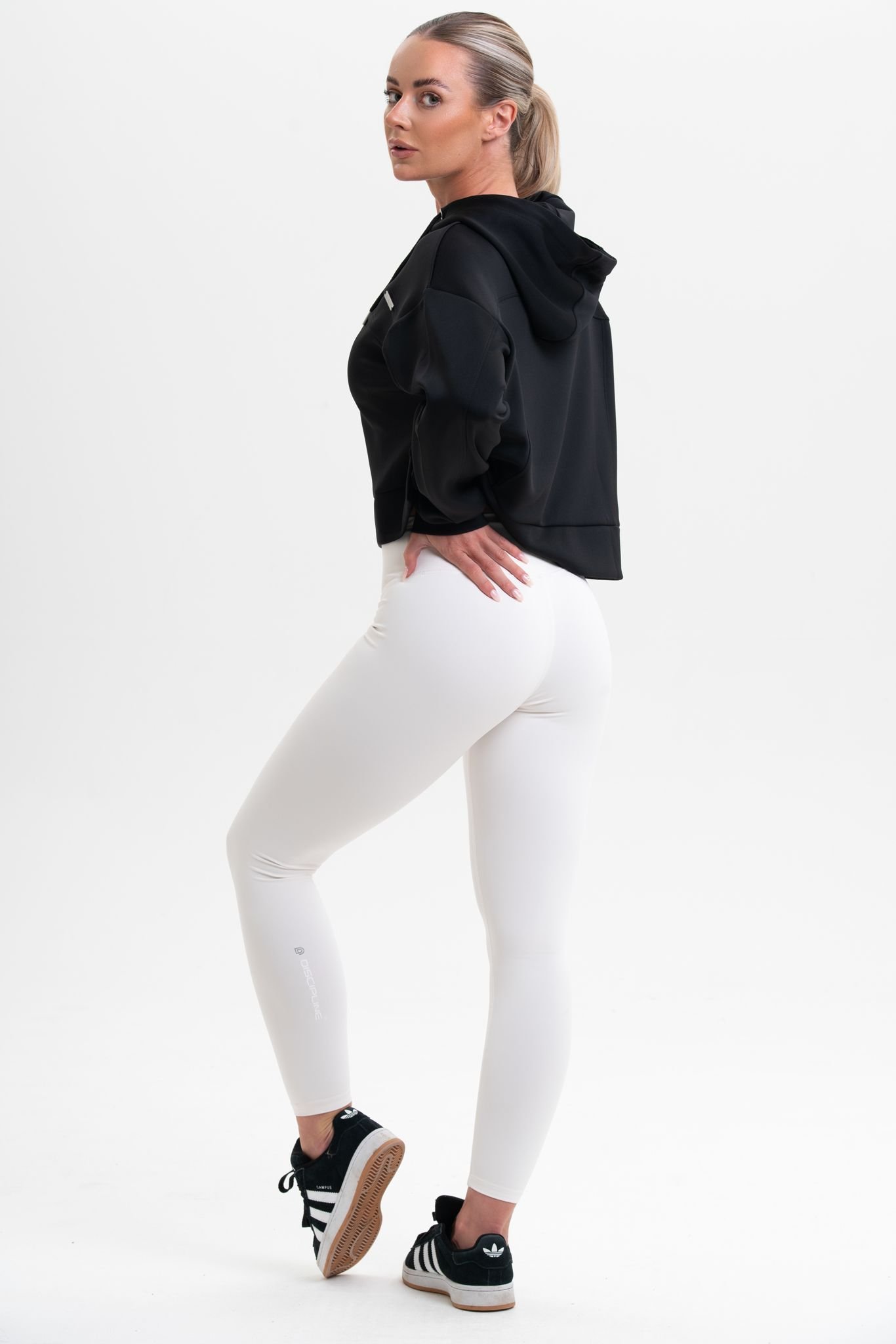 Discipline 365 Discipline 365 Women's Discipline Boxy Soft Modal Hoodie with Cut -Out Detail in Black - 3