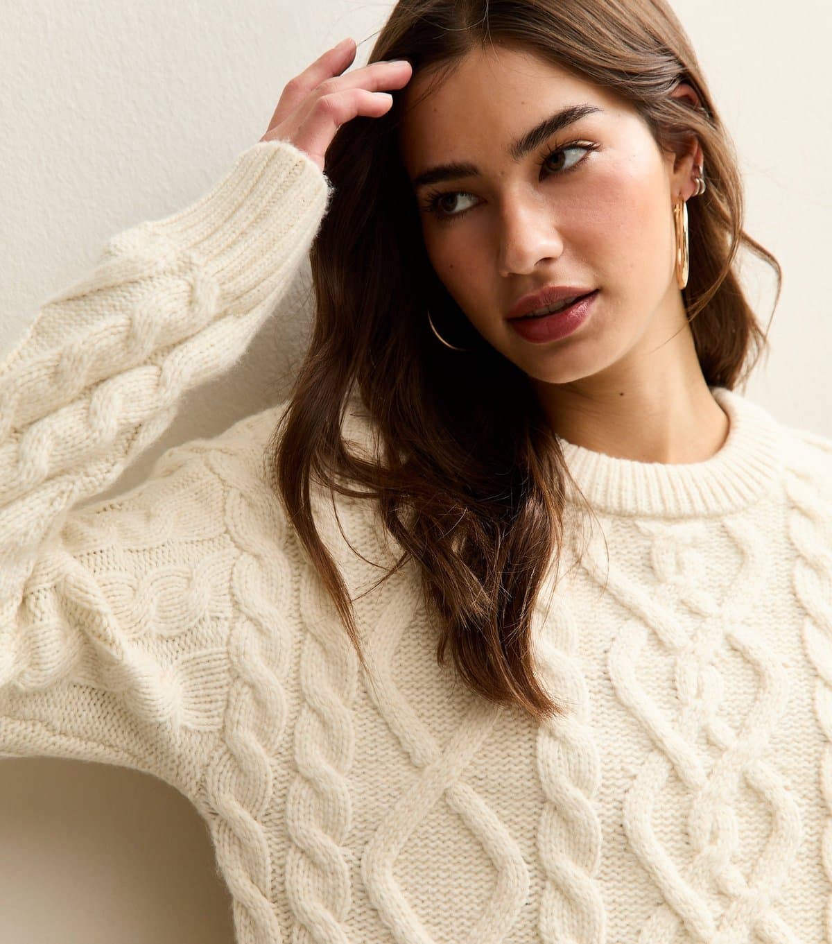 New Look Women's Cream Midweight Cable Knit Jumper New Look