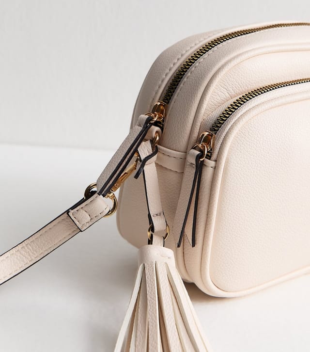 New Look White Faux Leather Tassel Crossbody Camera Bag New Look - 3