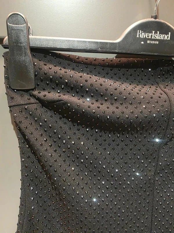 Zara Zara Black rhinestone embellished stretchy Christmas party playsuit shorts outfit size medium 10 -12