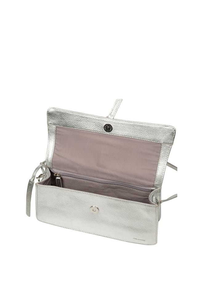 Pure Luxuries London Pure Luxuries London Women's 'Sabina' Leather Grab Bag in Silver - 3