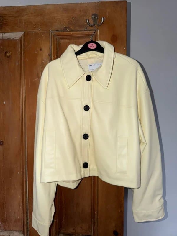 ASOS Design asos faux leather butter yellow jacket
