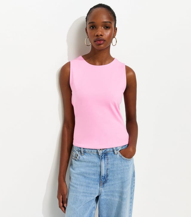 New Look Women's Bright Pink Tank Top New Look - 2