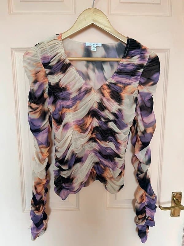 Topshop Topshop sheer ruched top