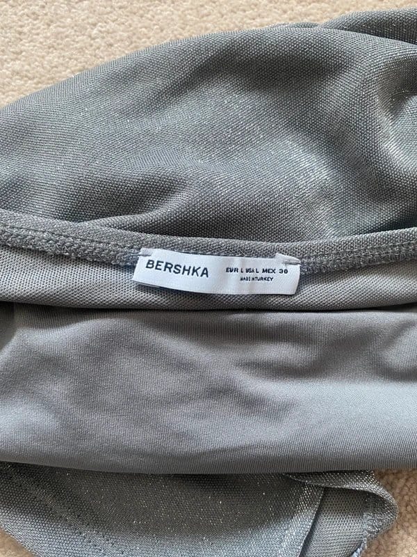 Bershka Silver Sparkly Tube Top