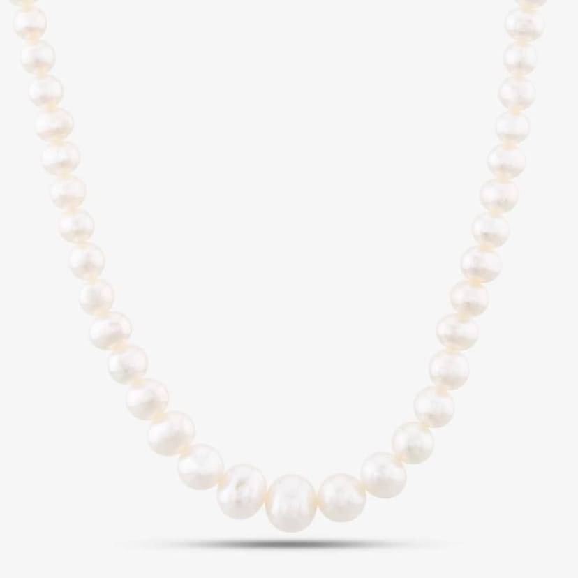 T.H.Baker T.H.Baker Women's 9ct Gold 16 Inch Graduated Freshwater Pearl Necklace POZ827SD - 1