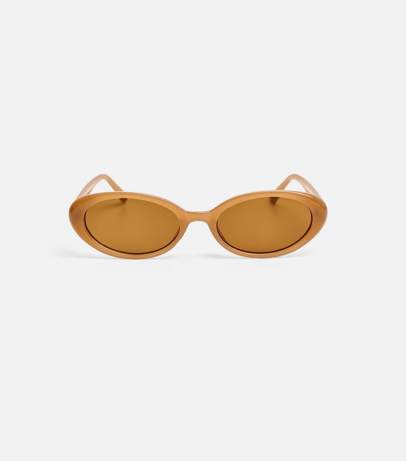 Public Desire Beige Clear Oval Sunglasses Public Desire New Look - 1
