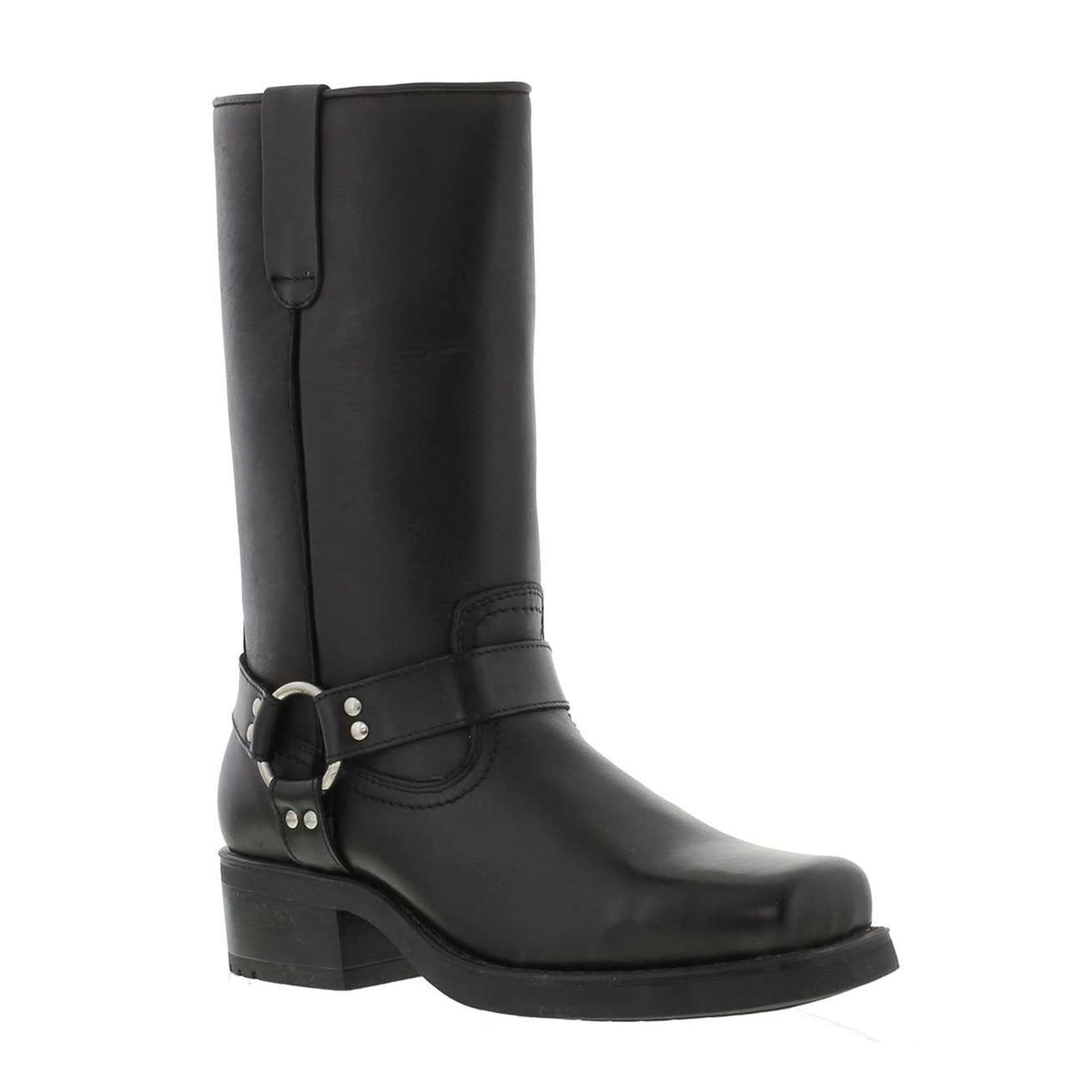 Woodland Woodland Men's High Harley Western Harness Leather Boots in Black