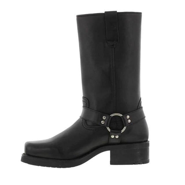 Woodland Woodland Men's High Harley Western Harness Leather Boots in Black - 3