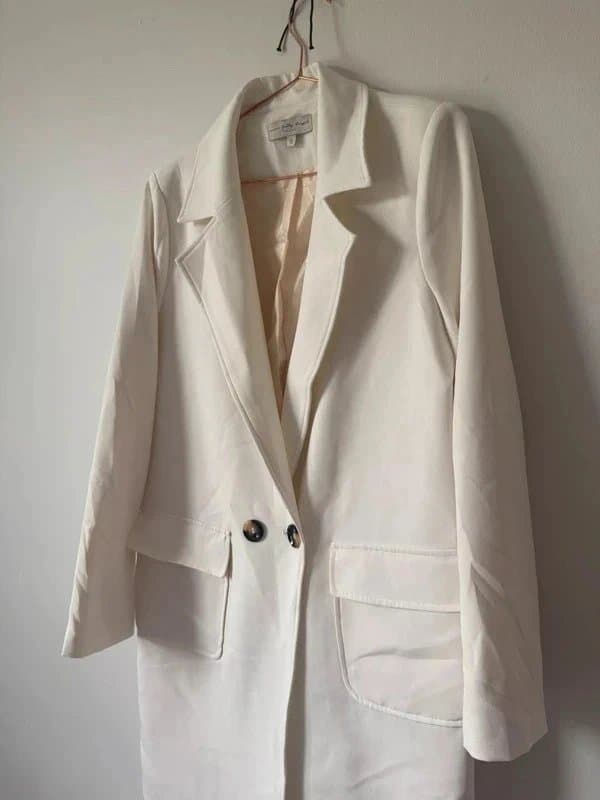 Never Fully Dressed Never Fully Dressed Cream Longline Tailored Coat Size S Worn Once Occasion
