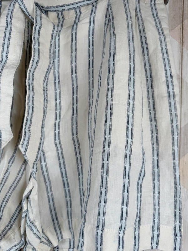 Marks & Spencer M&S Collection Linen Blend Stripe Shorts UK 22 NWT Plus Size Holiday Summer Tie Waist
