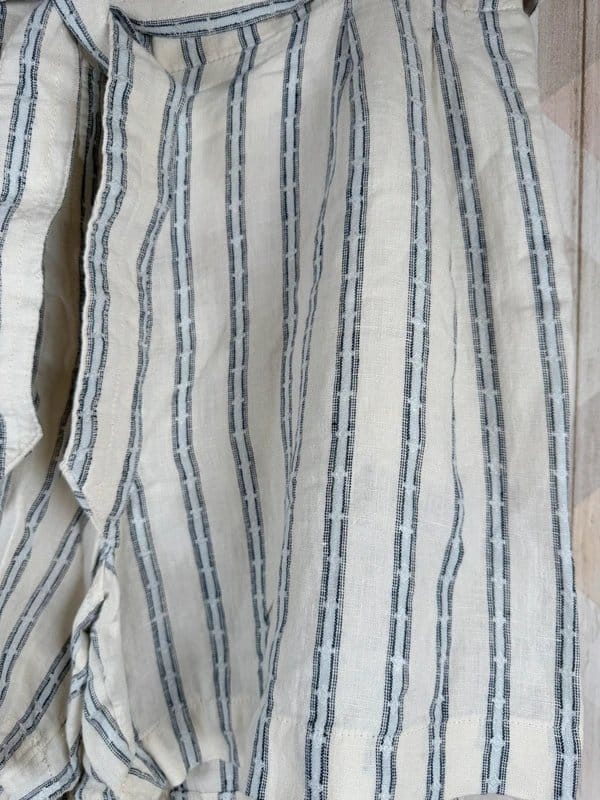 M&S Collection Cream & Navy Striped Linen Shorts UK 22 Plus Size