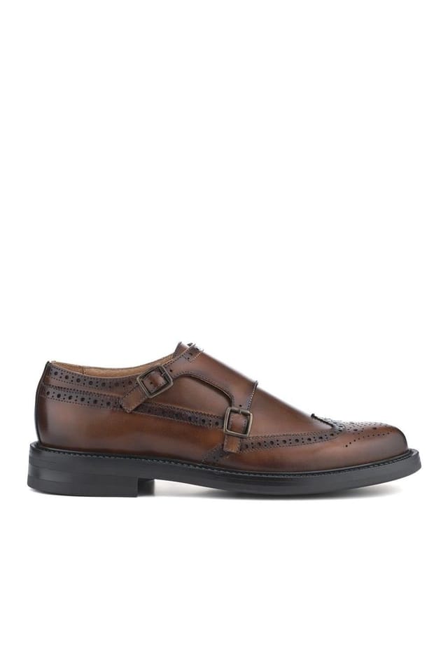 Jones Bootmaker Jones Bootmaker Men's Nathan Leather Double Monk Shoes in Tan - 2